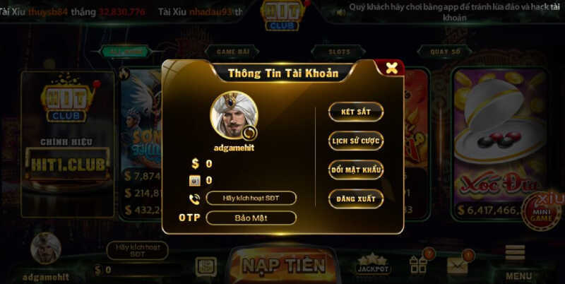 Khôi phục mật khẩu dễ dàng tại cổng game Hitclub