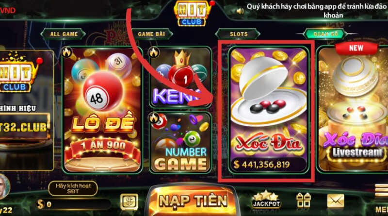 Chọn phiên bản Xóc đĩa tại cổng game Hitclub